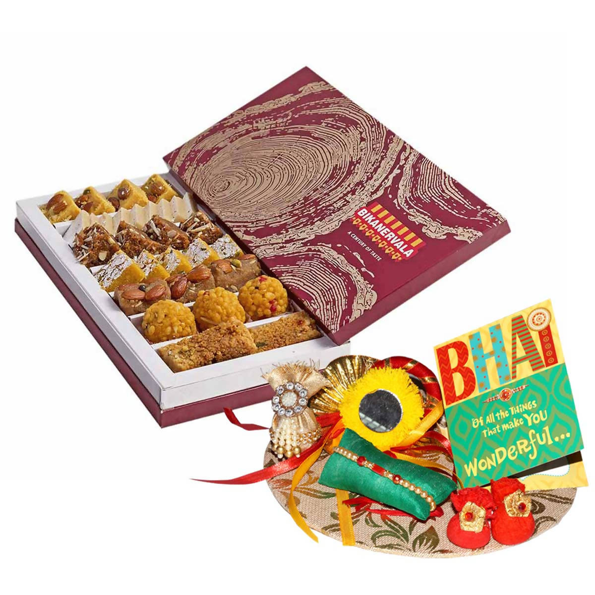 Bikanervala Mix Sweets Rakhi Gift | Grocsy