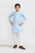 Joban Fashion Cotton Sky blue Kurta With Straight Fit Pant | Grocsy