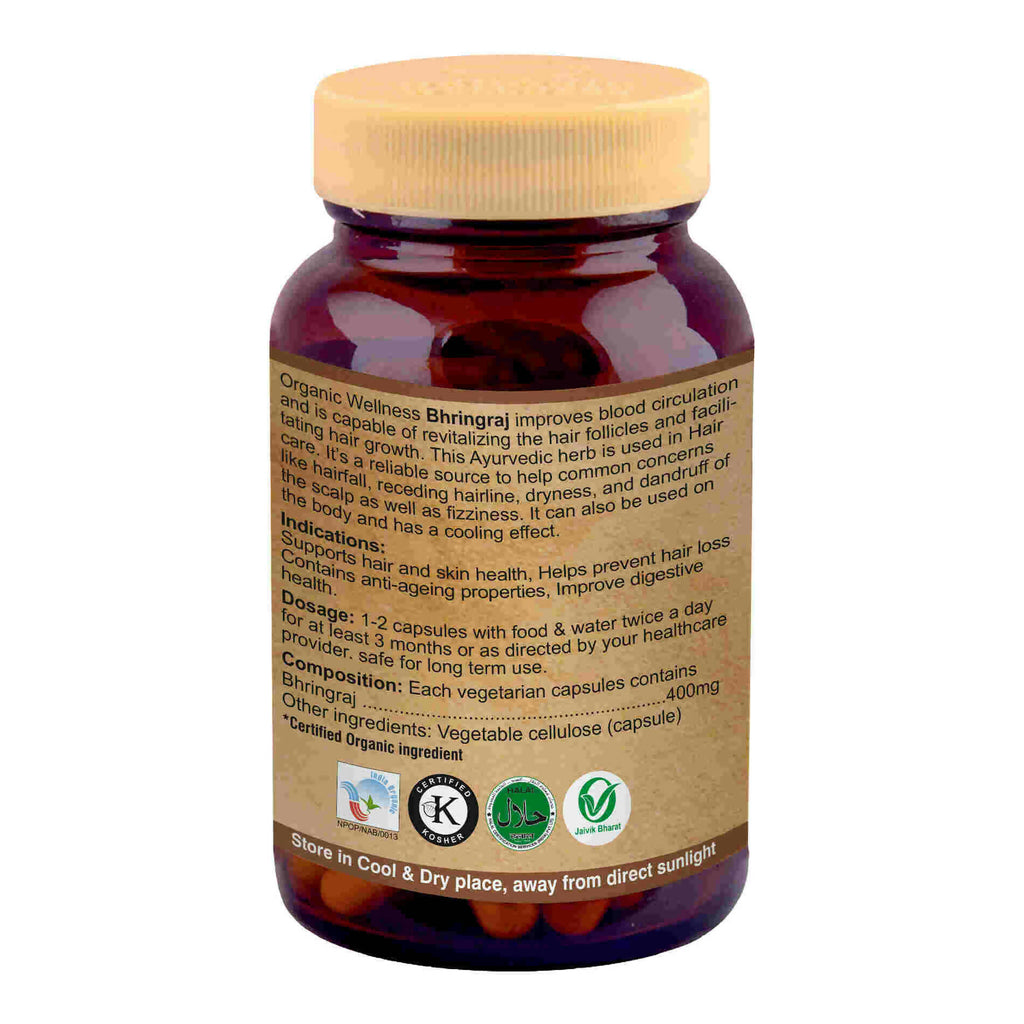 Organic Wellness Bhringraj Vegetarian Capsules | Grocsy