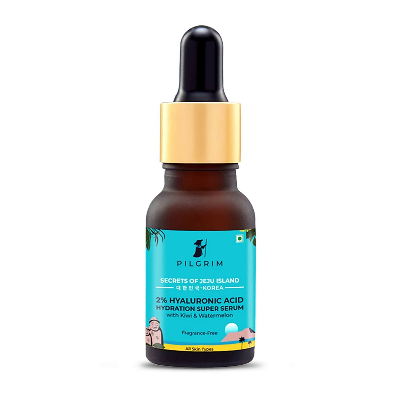 Pilgrim 2% Hyaluronic Acid Hydration Super Serum With Kiwi & Watermelon Extracts For Hydrated Skin - Korean Skin Care | Grocsy