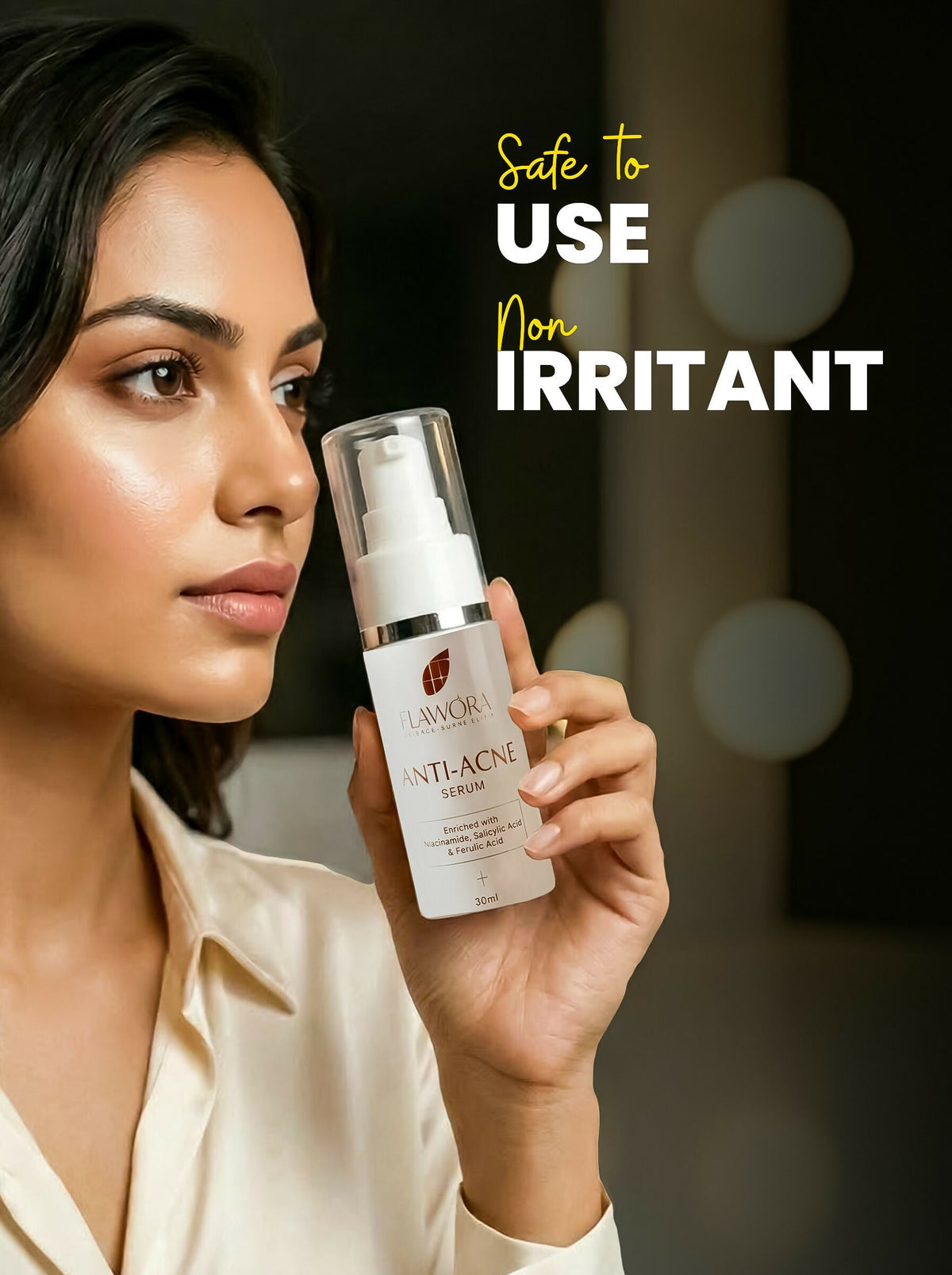 Flawora Set of Golden Glow Face Serum and Anti Acne Serum | Grocsy