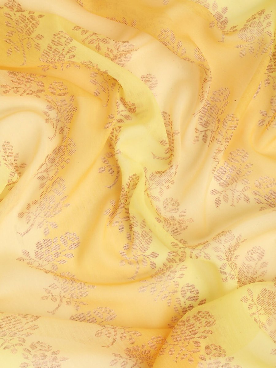 Ahalyaa Women's Traditional Semi Stitch Saree - Yellow | Grocsy