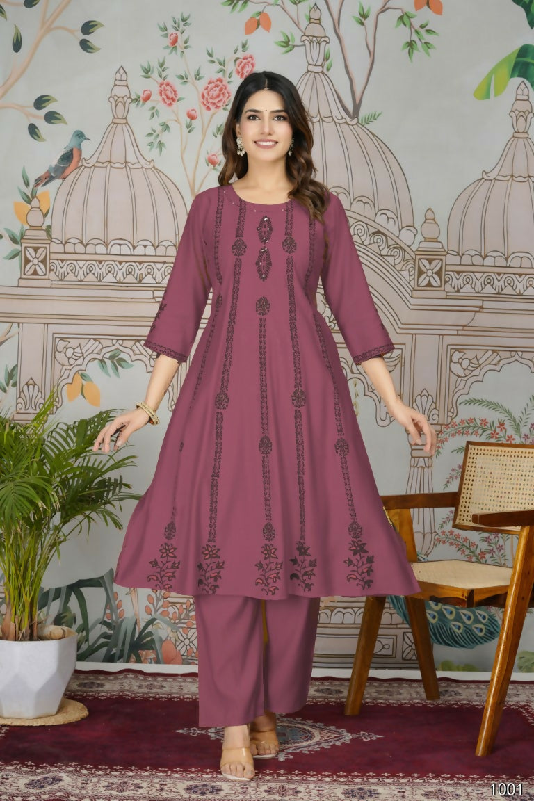 Ethnic Festive Wear Viscose Roman Silk Beet Stitched Pant Pair - Rashmika | Grocsy
