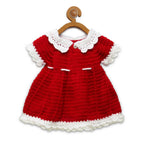 ChutPut Hand knitted Crochet Santa Dress For Baby Girls - Red | Grocsy