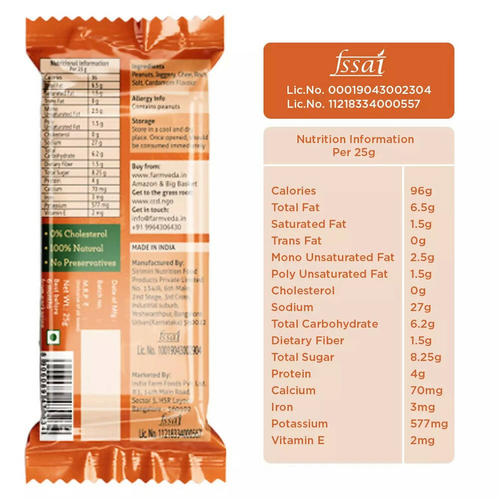 Farmveda Classic Peanut Chikki-Made With Jaggery | Grocsy