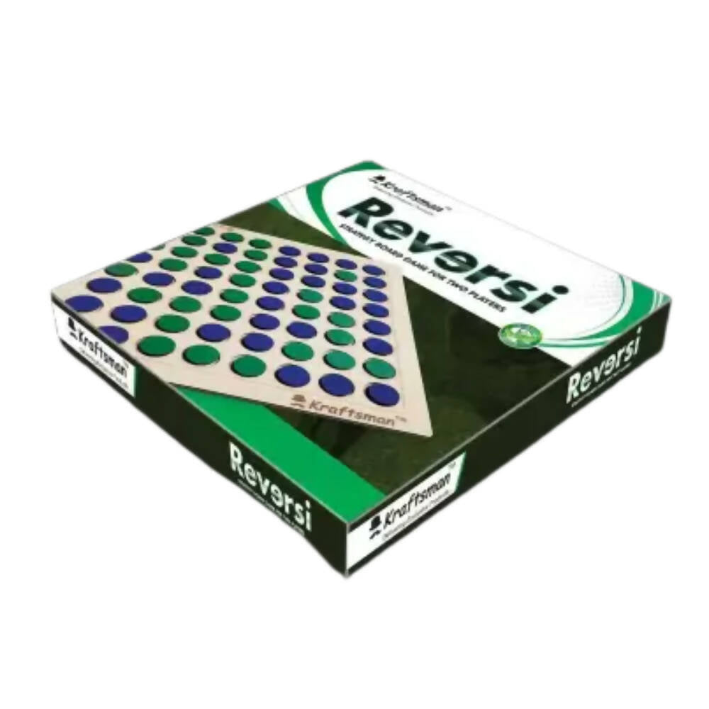 Kraftsman Wooden Reversi Board Game | 2 Players Board Game For All Age Groups | Grocsy