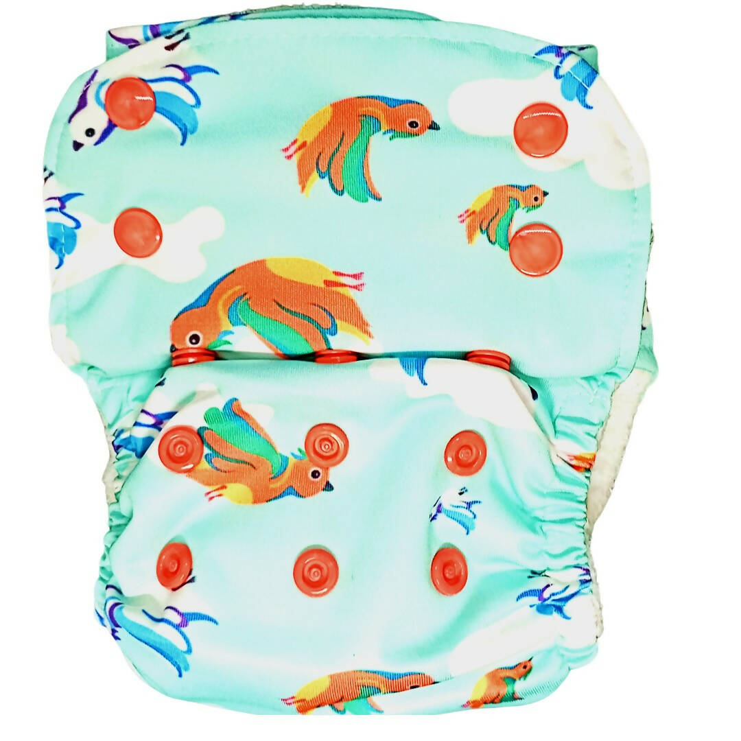 Kindermum Nano Aio Cloth Diaper With 2 Organic Cloth Inserts- Birdie For Kids | Grocsy