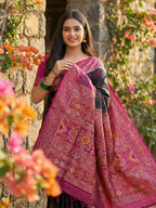 Shree Shyam Fashion Black Pochampally Silk Saree | Grocsy