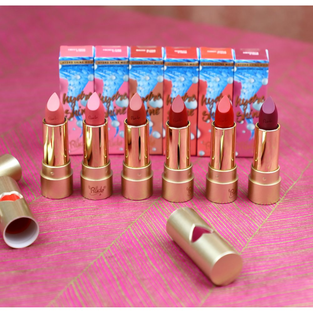 Rude Cosmetics Hydro Shine Moisturizing Lipstick - Scarlet | Grocsy
