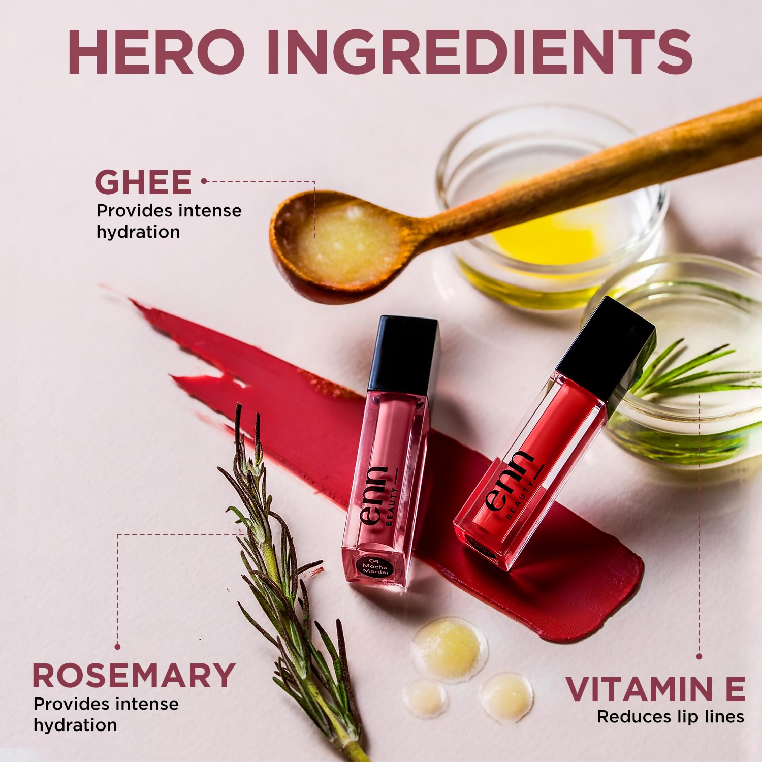 Enn Semi Matte Red Liquid Lipstick - Berry Vodka | Grocsy