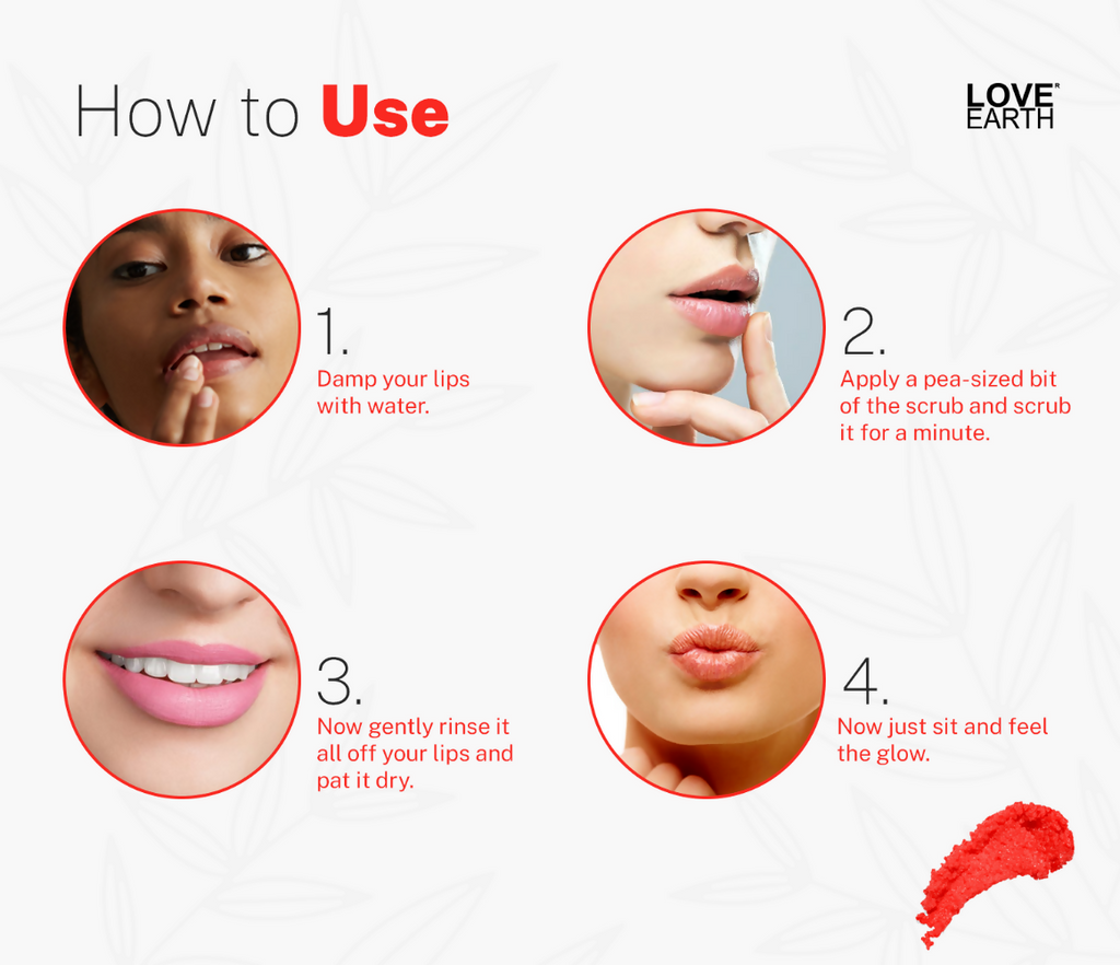 Love Earth Organic Lip Scrub with Shea Butter And Vitamin-E For Lip Hydration And Repair | Grocsy