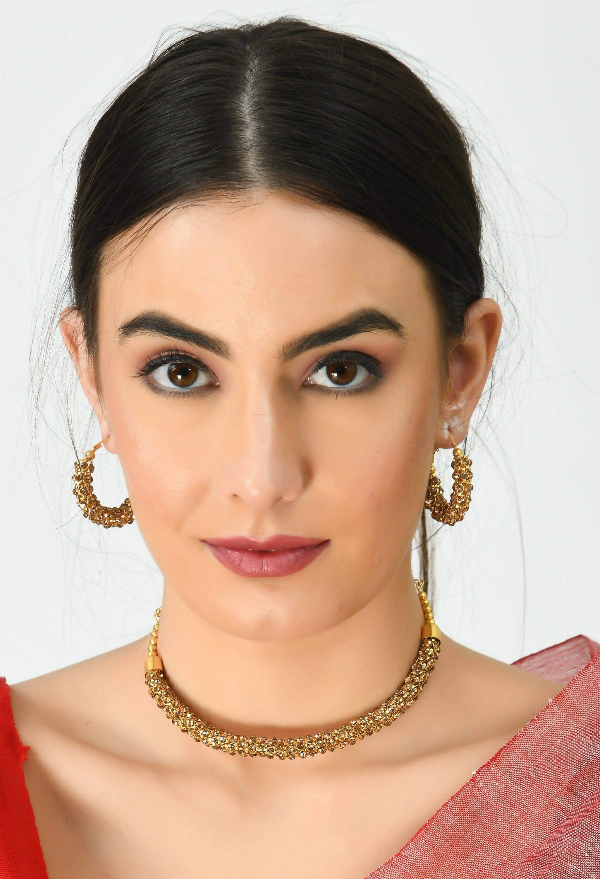 Mominos Fashion Johar Kamal Gold-Polished Brass Finish Hasli Design Choker For Women (Golden) | Grocsy