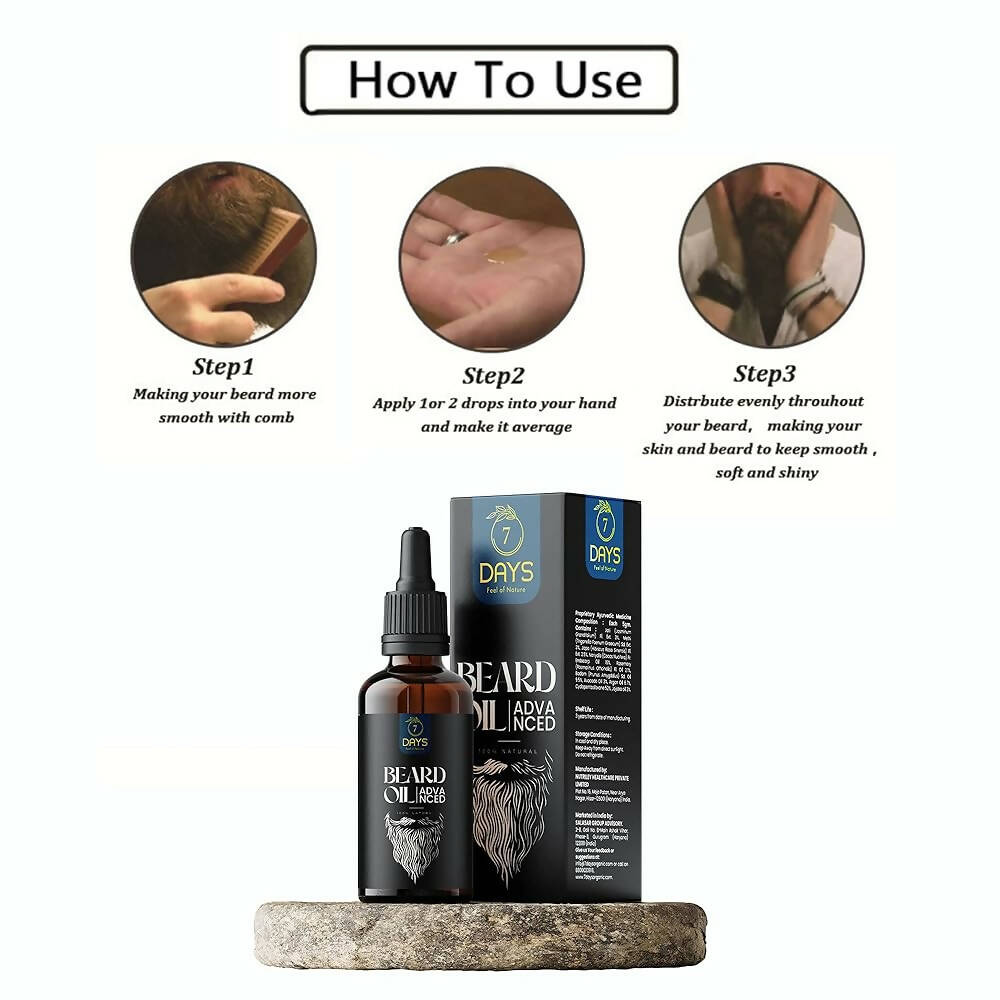 7 Days Advanced Beard & Hair Growth Oil | Grocsy