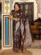 Shree Shyam Fashion Wine Silk Saree | Grocsy
