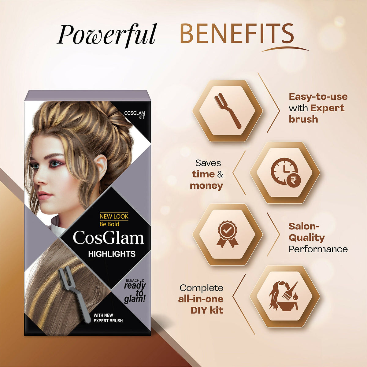 Cosglam Hair Highlights Colour for Men & Women - Hair Highlighter White | Grocsy