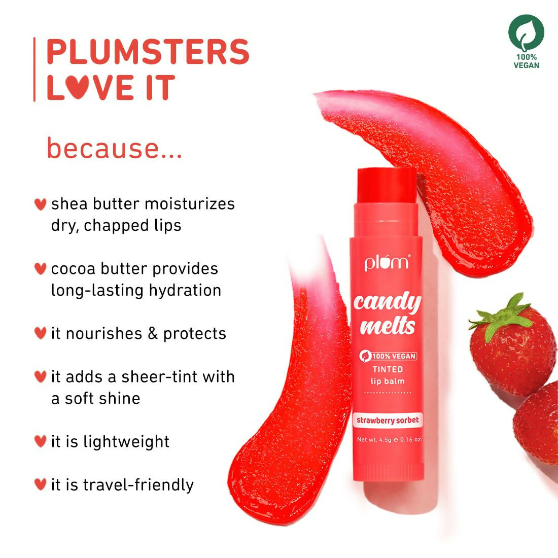 Plum Candy Melts Strawberry Sorbet Tinted Lip Balm | Grocsy