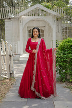Joban Fashion Pink Georgette Sequence Embroidery Work Kurta Set | Grocsy