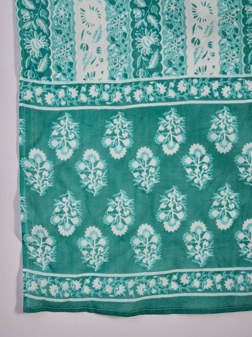 Joban Fashion Printed Teal Pure Cotton Kurta Set | Grocsy