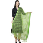 A R Silk Cotton Square Regular Dupatta Parrot Green Color Dupatta or Chunni | Grocsy