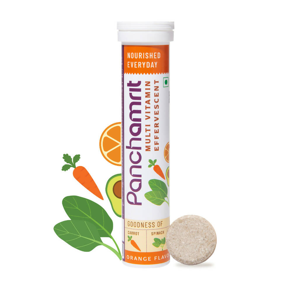 Panchamrit Multi-Vitamin Effervescent Tablets-Orange Flavor | Grocsy