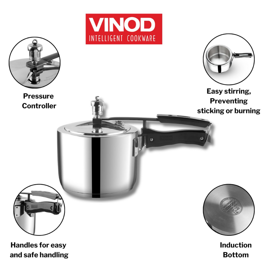 Vinod Stainless Steel Inner Lid Pressure Cooker | Grocsy