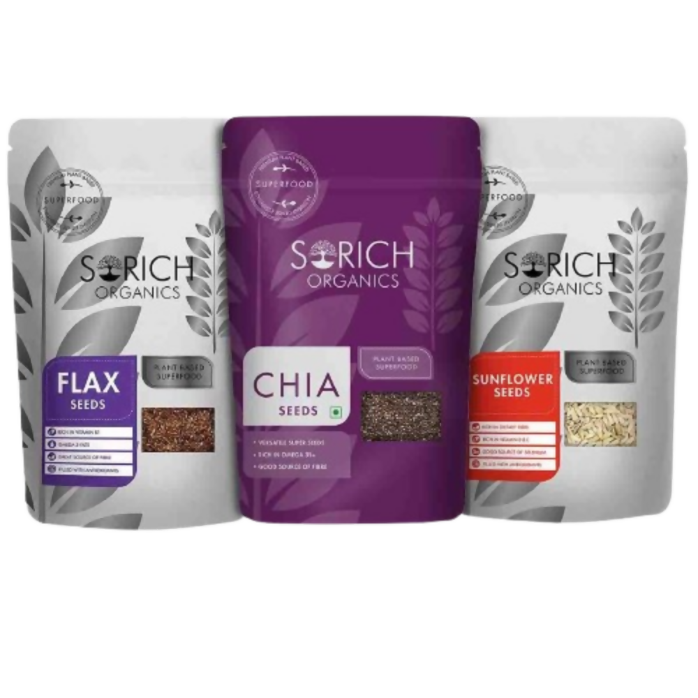 Sorich Organics Chia seeds , Sunflower seeds , and Flax Seeds | Grocsy