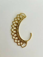 NVR Women Ethnic Gold-Polished Brass Leaf Style Ear Cuff | Grocsy
