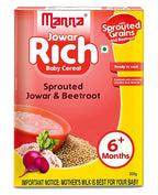 Manna Jowar Rich Baby Cereal For 6+ Months | Grocsy
