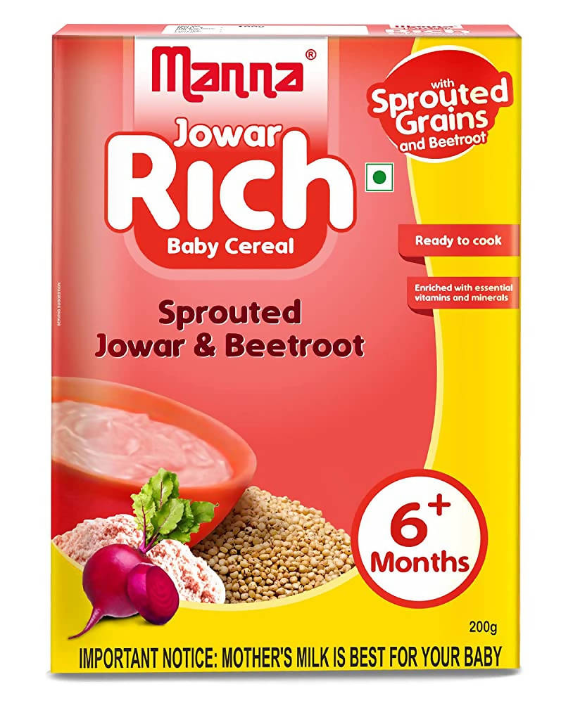Manna Jowar Rich Baby Cereal For 6+ Months | Grocsy
