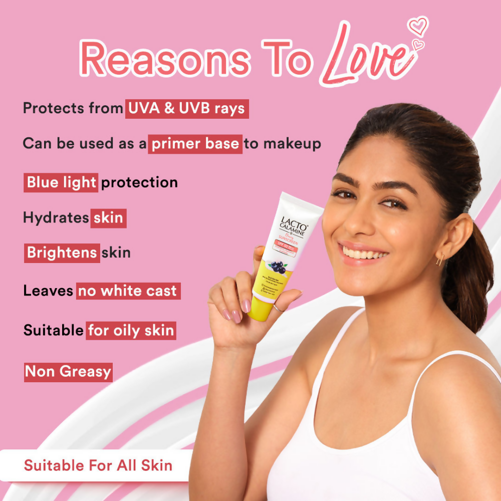 Lacto Calamine Dewy Sunscreen+Primer SPF 50 PFA +++ UVA & UVB Protection | Grocsy