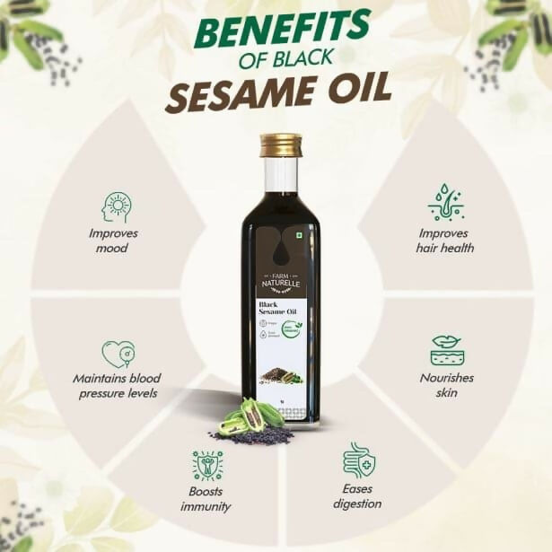 Farm Naturelle Wood Pressed Black Sesame Oil | Grocsy