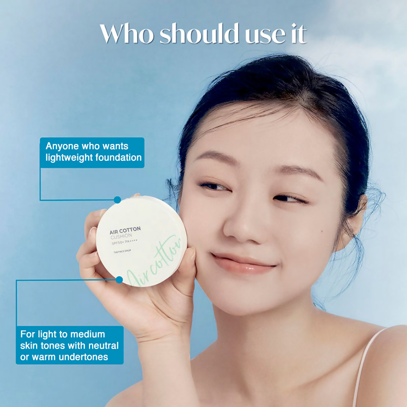 The Face Shop Air Cotton Cushion SPF 50+ PA++++ - 203 Beige | Grocsy
