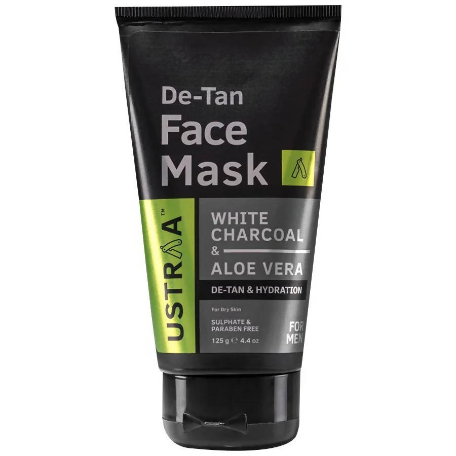 Ustraa Charcoal & Alove Vera De-Tan White Face Mask | Grocsy