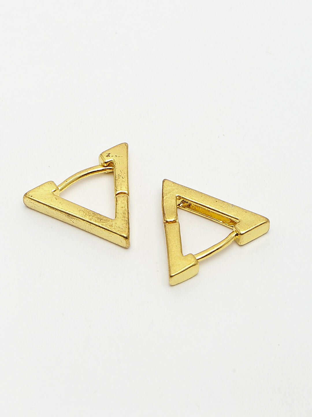 NVR Men's Gold-Polished Geometric Shape Stainless Steel Studs Earring | Grocsy