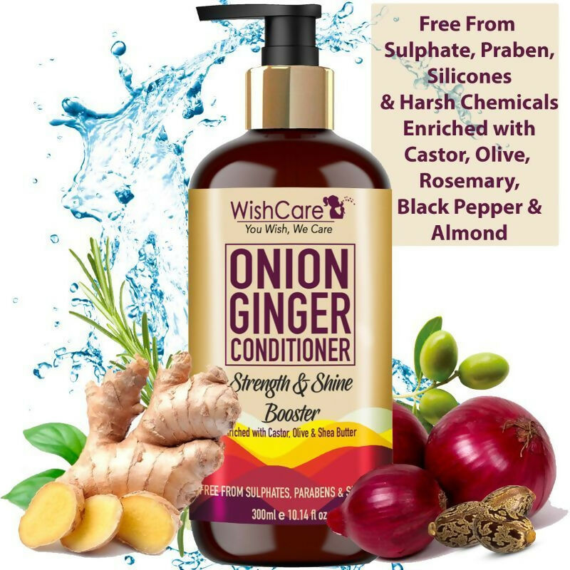 WishCare Onion Ginger Conditioner Strength & Shine Booster | Grocsy