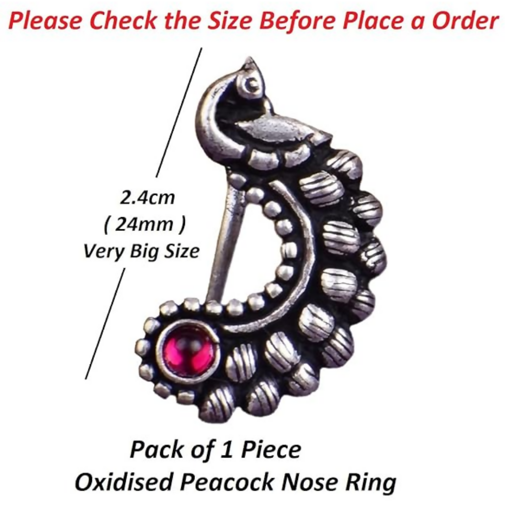 Thanu's Craft Maharashtrian Nath Clip on Marathi Nose ring without Piercing Oxidized nose Pin | Grocsy
