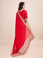 kasee Embroidered Pure Silk Ready to Wear Saree | Grocsy