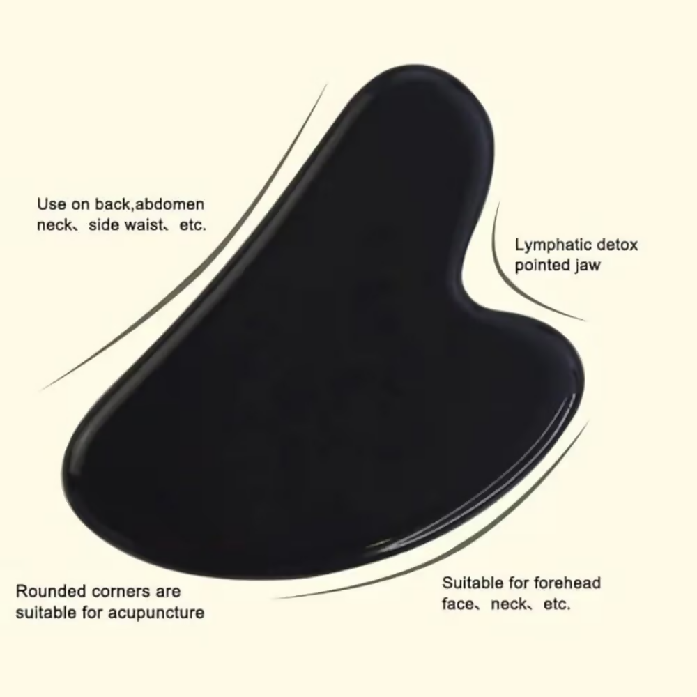 Bronson Professional Black Obsidian Gua Sha Face Massage Tool | Grocsy