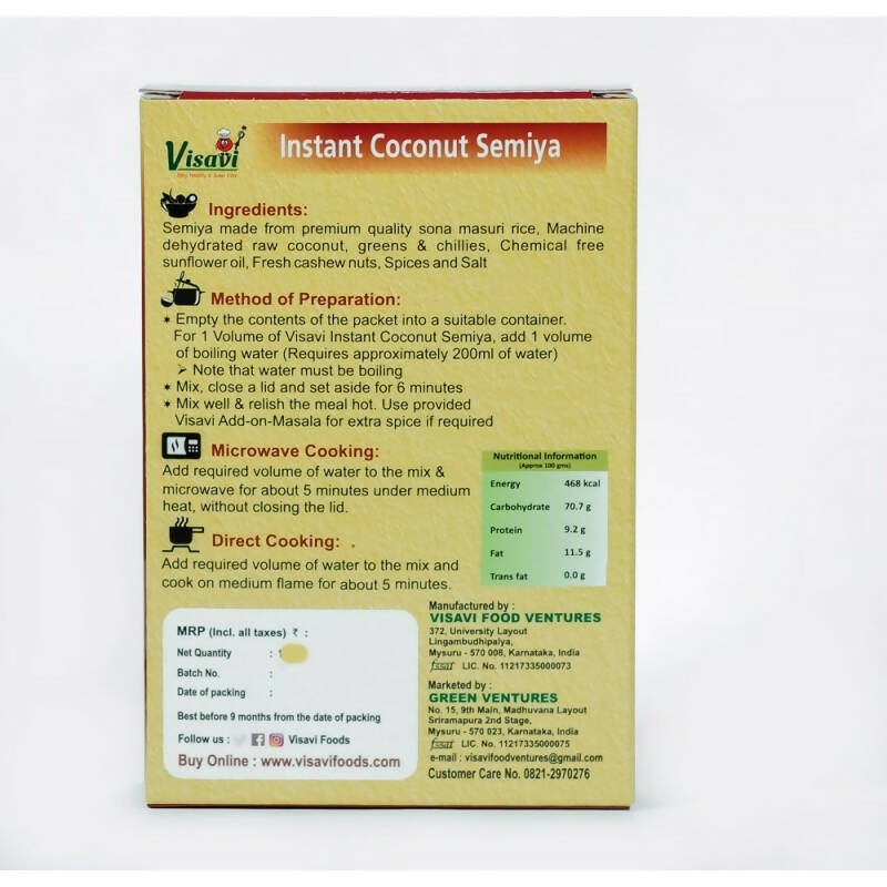 Visavi Instant Coconut Semiya | Grocsy