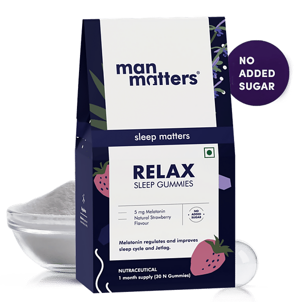 Man Matters Relax Melatonin Sleep Gummies - No Added Sugar | Grocsy