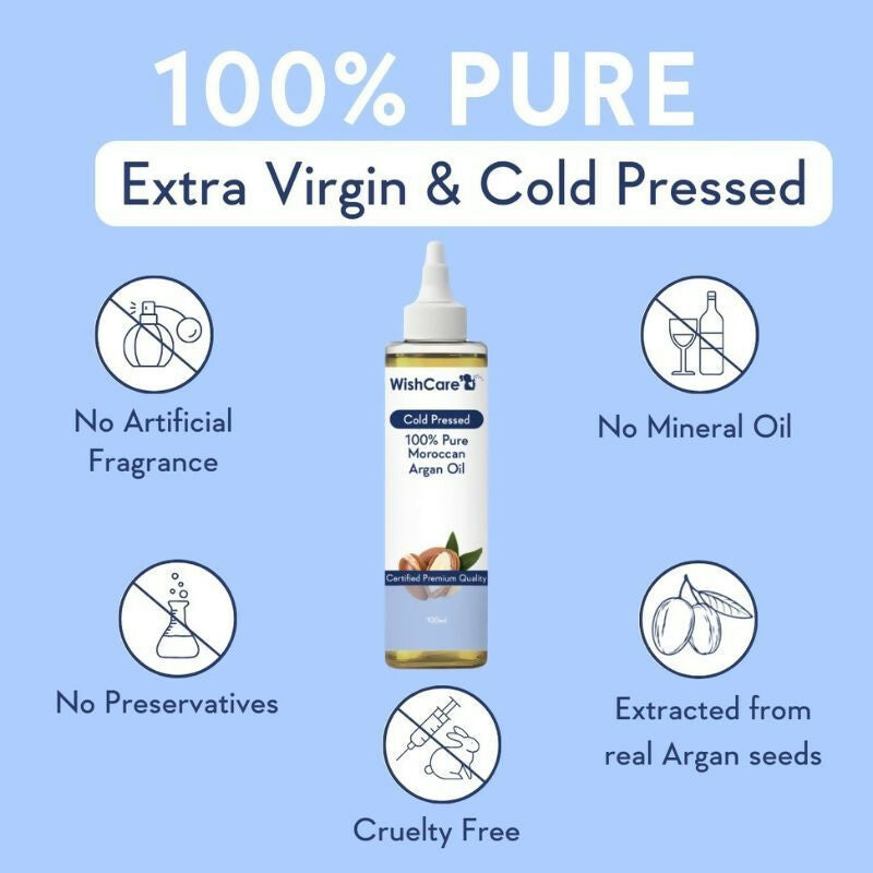 Wishcare Pure & Natural Moroccan Argan Oil & Unrefined Jojoba Oil Combo | Grocsy