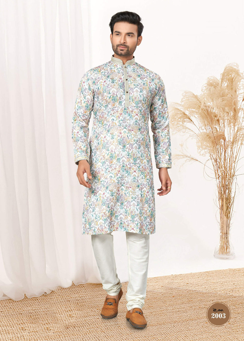 Joban Fashion Men's multicolor Cotton printed Kurta Pyjama set | Grocsy