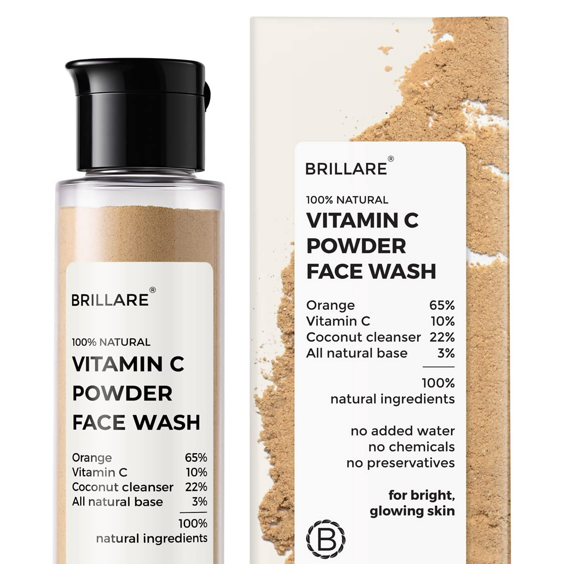 Brillare 100% Natural Vitamin C Powder Face Wash For Pigmentation & Dark Spots | Grocsy