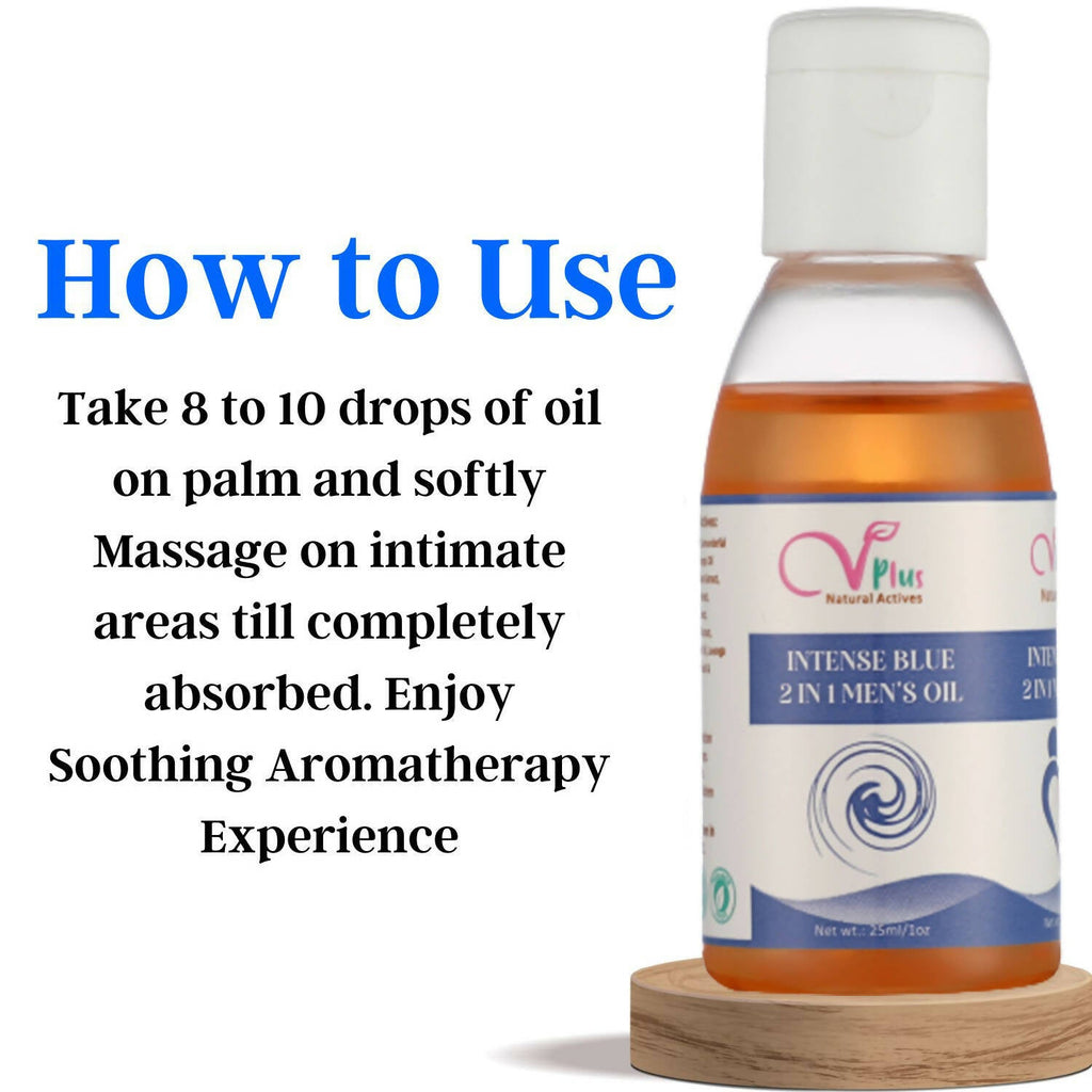 Vigini Plus Natural Actives Intense Blue Men's Stamina Booster Lubricant Delay Oil | Grocsy