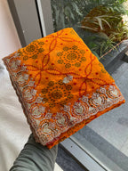 Teeya Creation New Trendy Leheriya Bandhani Georgette Saree For Daily Wear -Yellow | Grocsy