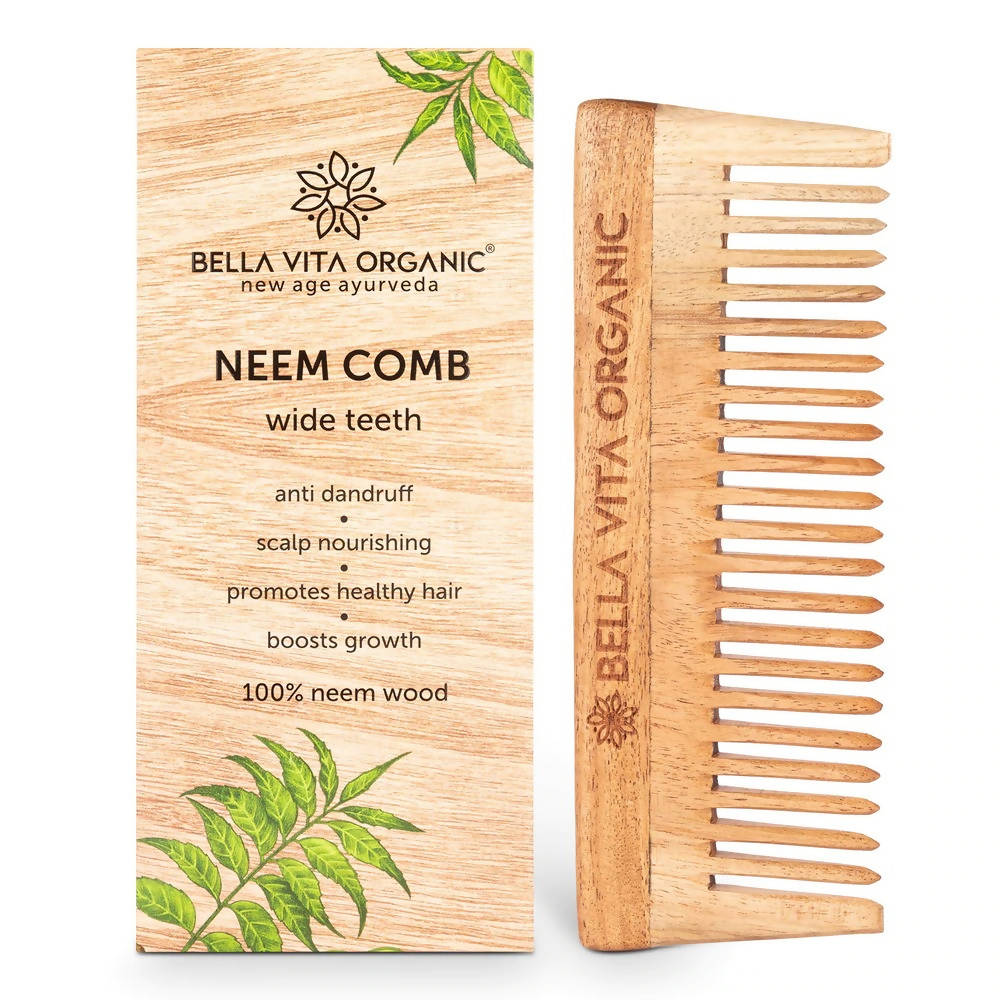 Bella Vita Organic Wide Teeth Wooden Comb for Detangled Hair | Grocsy