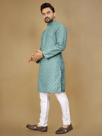 Anaita Sky_Blue Embroidered Rayon Straight Kurta | Grocsy