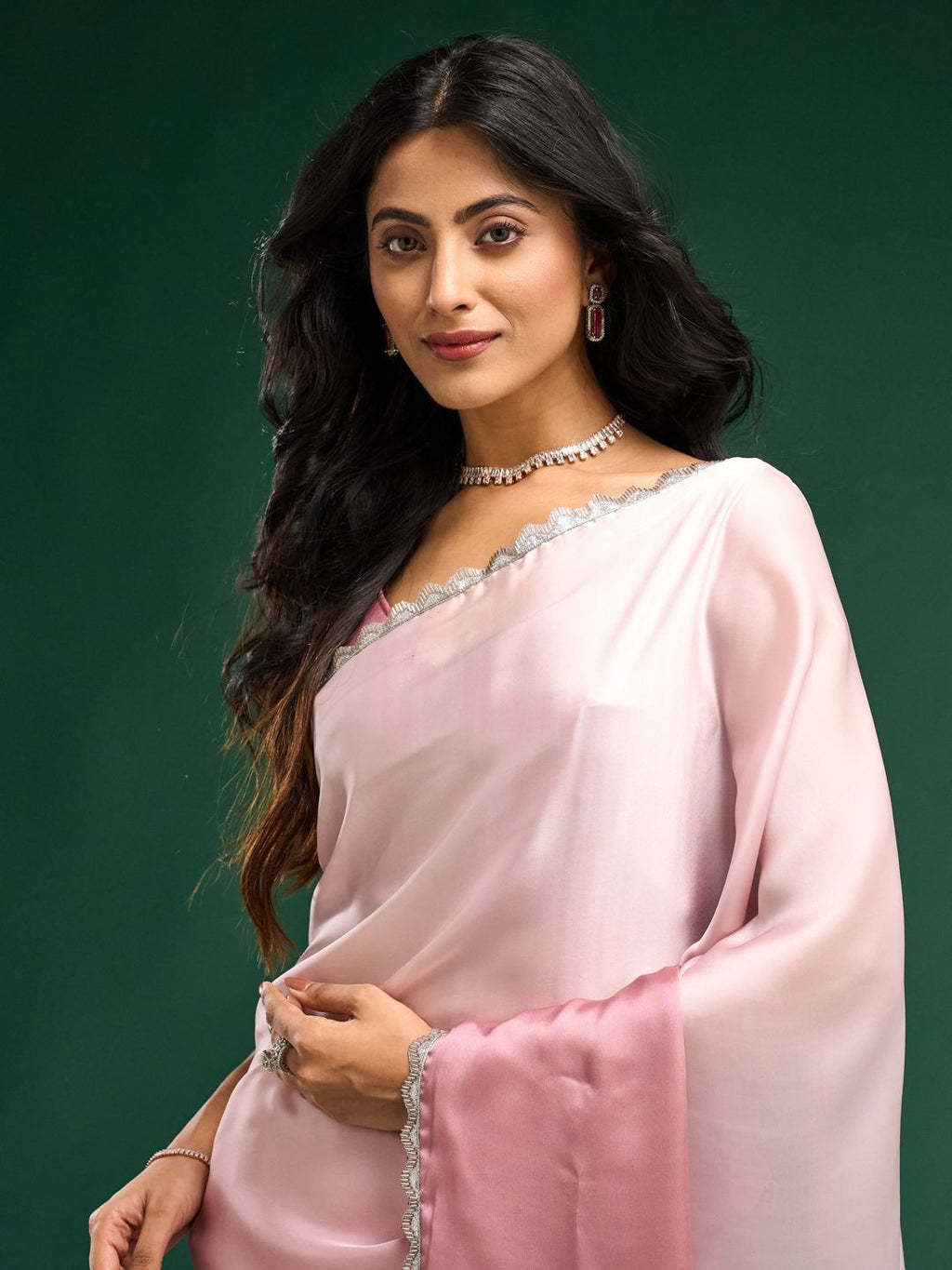 kasee Ombre Satin Saree | Grocsy