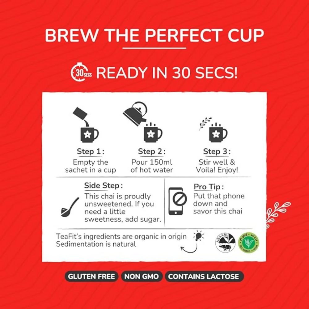 TeaFit Premium NO SUGAR Instant Masala Tea Premix | Grocsy