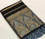 Blue Silk Woven Saree with Unstitched Blouse - Hiral Fashion | Grocsy